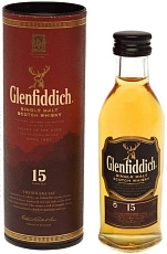 Glenfiddich 15 Years Old, in tube, 50 мл