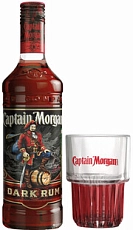 Captain Morgan Dark, with glass, 0.7 л